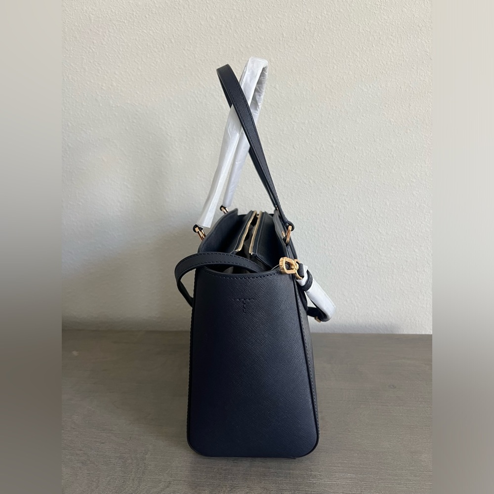 Tory Burch Women's Emerson Small Top Zip Tote, Tory Navy (One Size, Tory Navy) - Picture 3 of 8